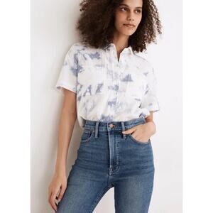 Madewell Tie-Dye Lightspun Beachside Shirt Sz Small Craft Blue Cotton